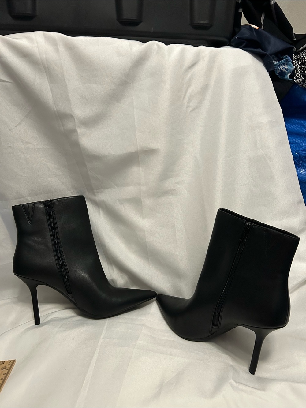 INC International Concepts Black Pointed Toe Stiletto Ankle Boot - Picture 2 of 7